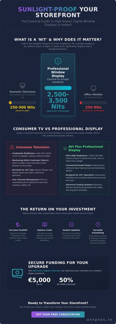 Digital Window Display Screens Ireland: The 2026 Retailer’s Guide