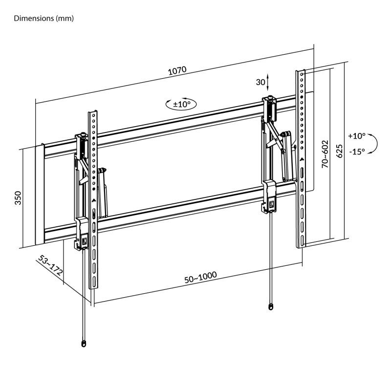 Napofix® VW10060E – TV Extension Tilt Wall Mount 55" - 105"